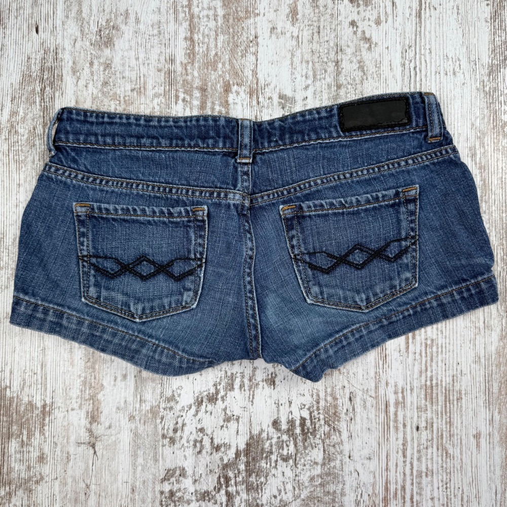 VTG Y2K O'Neill Denim Low Rise Mini Micro Shorts Size 2 Casual Summer Beach - Picture 2 of 6